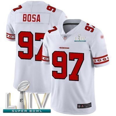 Nike 49ers #97 Nick Bosa White Super Bowl LIV 2020 Stitched NFL Limited Team Logo Fashion Jersey