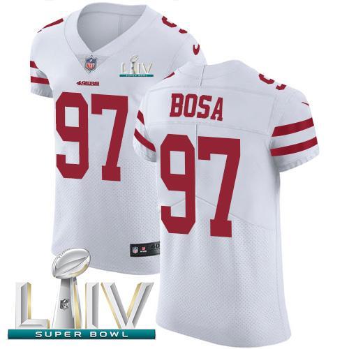 Nike 49ers #97 Nick Bosa White Super Bowl LIV 2020 Stitched NFL Vapor Untouchable Elite Jersey