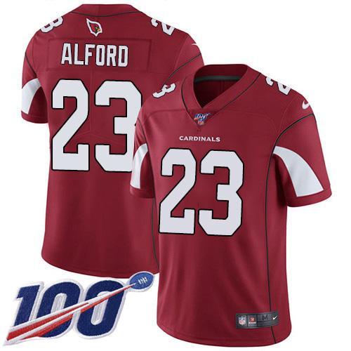 Nike Arizona Cardinals #23 Robert Alford Red Team Color Stitched NFL 100th Season Vapor Limited Jersey