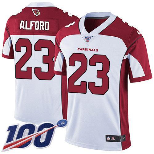 Nike Arizona Cardinals #23 Robert Alford White Stitched NFL 100th Season Vapor Limited Jersey