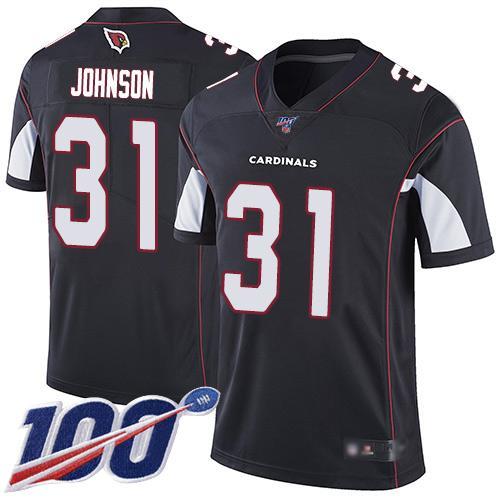 Nike Arizona Cardinals #31 David Johnson Black Alternate Stitched NFL 100th Season Vapor Limited Jersey