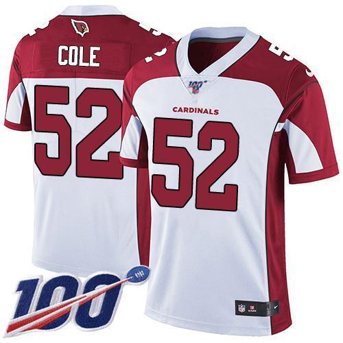 Nike Arizona Cardinals #52 Mason Cole White Stitched NFL 100th Season Vapor Limited Jersey