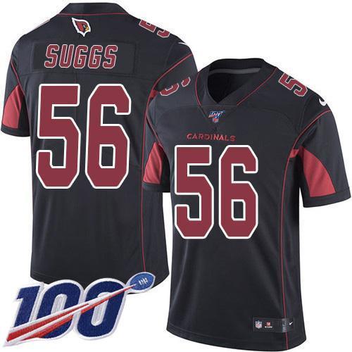 Nike Arizona Cardinals #56 Terrell Suggs Black Stitched NFL Limited Rush 100th Season Jersey