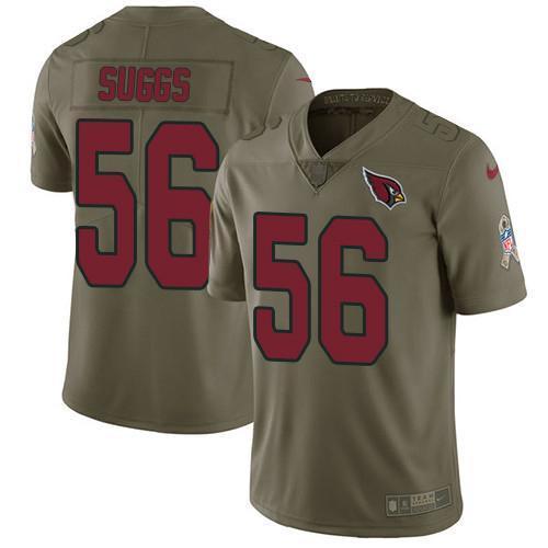 Nike Arizona Cardinals #56 Terrell Suggs Olive Stitched NFL Limited 2017 Salute to Service Jersey