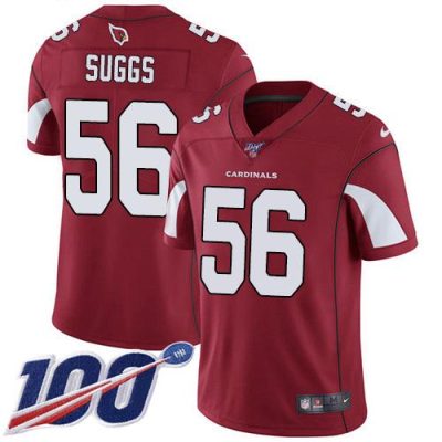 Nike Arizona Cardinals #56 Terrell Suggs Red Team Color Stitched NFL 100th Season Vapor Limited Jersey