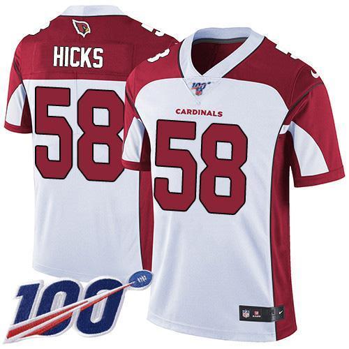 Nike Arizona Cardinals #58 Jordan Hicks White Stitched NFL 100th Season Vapor Limited Jersey