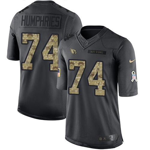 Nike Arizona Cardinals #74 D.J. Humphries Black Stitched NFL Limited 2016 Salute to Service Jersey