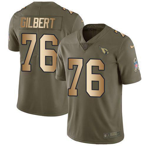 Nike Arizona Cardinals #76 Marcus Gilbert Olive/Gold Stitched NFL Limited 2017 Salute to Service Jersey
