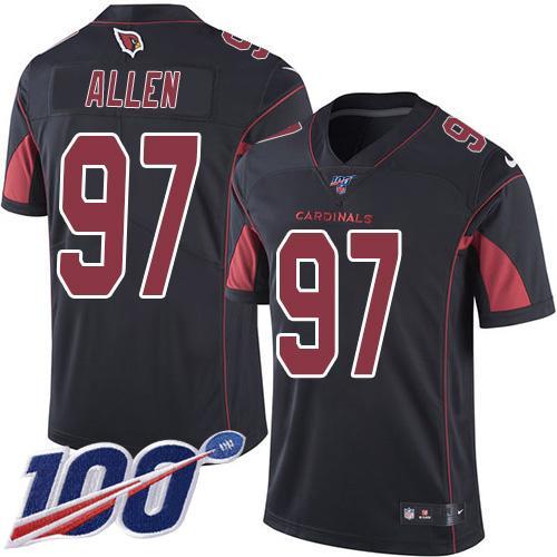 Nike Arizona Cardinals #97 Zach Allen Black Stitched NFL Limited Rush 100th Season Jersey