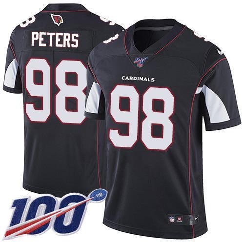 Nike Arizona Cardinals #98 Corey Peters Black Alternate Stitched NFL 100th Season Vapor Limited Jersey