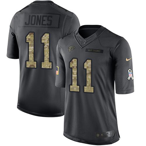 Nike Atlanta Falcons #11 Julio Jones Black Stitched NFL Limited 2016 Salute To Service Jersey