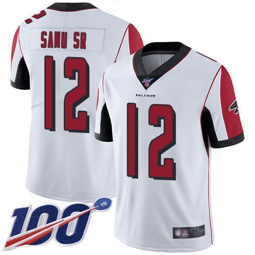Nike Atlanta Falcons #12 Mohamed Sanu Sr White Stitched NFL 100th Season Vapor Limited Jersey