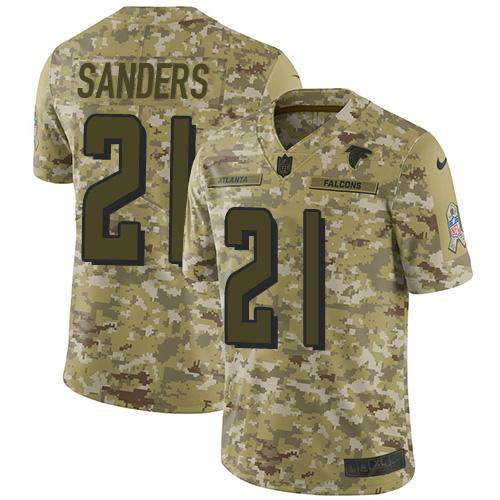 Nike Atlanta Falcons #21 Deion Sanders Camo Stitched NFL Limited 2018 Salute To Service Jersey