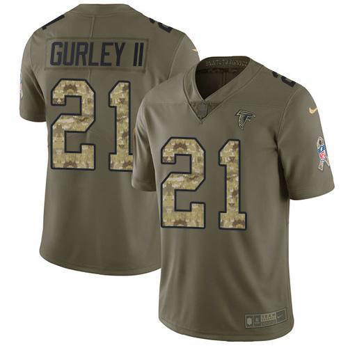 Nike Atlanta Falcons #21 Todd Gurley II Olive/Camo Stitched NFL Limited 2017 Salute To Service Jersey