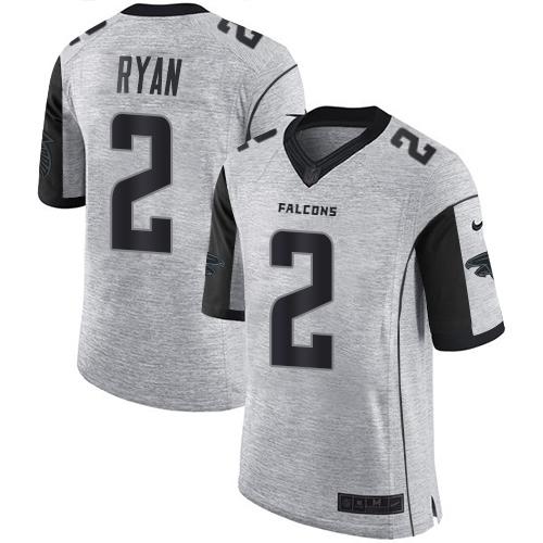 Nike Atlanta Falcons #2 Matt Ryan Gray Stitched NFL Limited Gridiron Gray II Jersey