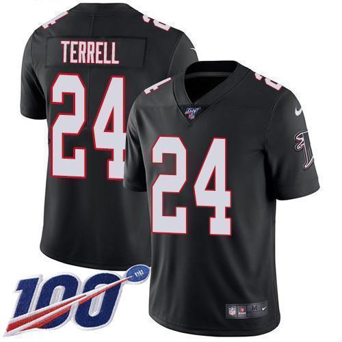 Nike Atlanta Falcons #24 A.J. Terrell Black Alternate Stitched NFL 100th Season Vapor Untouchable Limited Jersey