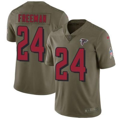 Nike Atlanta Falcons #24 Devonta Freeman Olive Stitched NFL Limited 2017 Salute To Service Jersey