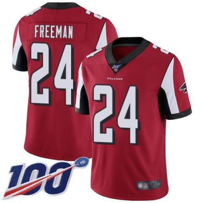 Nike Atlanta Falcons #24 Devonta Freeman Red Team Color Stitched NFL 100th Season Vapor Limited Jersey