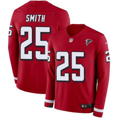 Nike Atlanta Falcons #25 Ito Smith Red Team Color Stitched NFL Limited Therma Long Sleeve Jersey