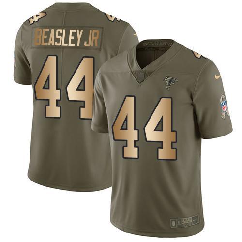 Nike Atlanta Falcons #44 Vic Beasley Jr Olive/Gold Stitched NFL Limited 2017 Salute To Service Jersey