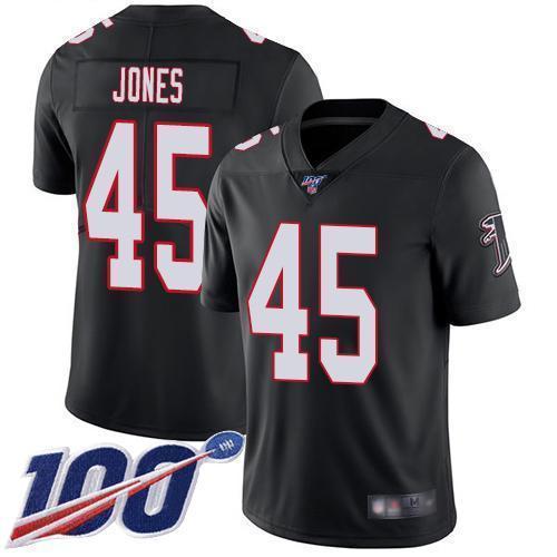 Nike Atlanta Falcons #45 Deion Jones Black Alternate Stitched NFL 100th Season Vapor Limited Jersey