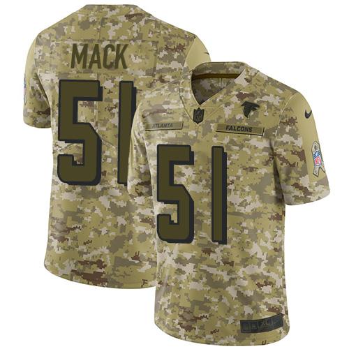 Nike Atlanta Falcons #51 Alex Mack Camo Stitched NFL Limited 2018 Salute To Service Jersey