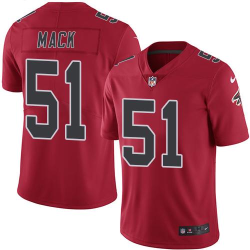 Nike Atlanta Falcons #51 Alex Mack Red Stitched NFL Limited Rush Jersey