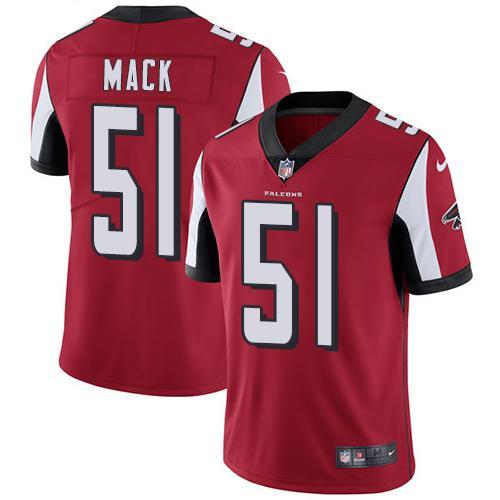 Nike Atlanta Falcons #51 Alex Mack Red Team Color Stitched NFL Vapor Untouchable Limited Jersey