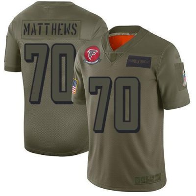 Nike Atlanta Falcons #70 Jake Matthews Camo Stitched NFL Limited 2019 Salute To Service Jersey