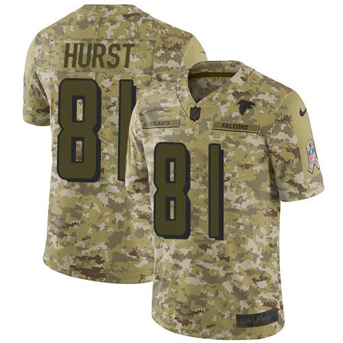 Nike Atlanta Falcons #81 Hayden Hurst Camo Stitched NFL Limited 2018 Salute To Service Jersey