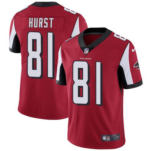 Nike Atlanta Falcons #81 Hayden Hurst Red Team Color Stitched NFL Vapor Untouchable Limited Jersey