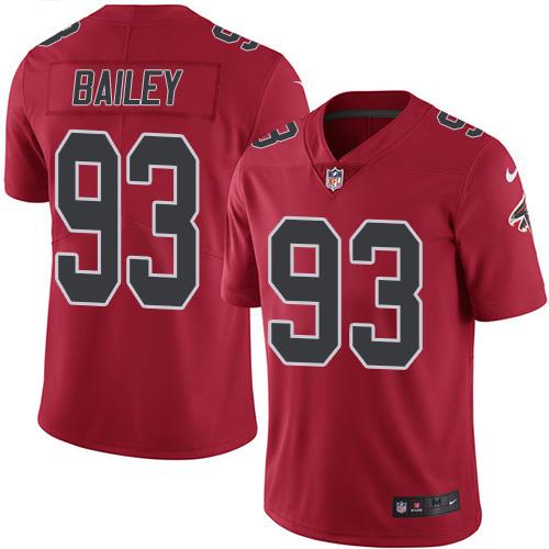 Nike Atlanta Falcons #93 Allen Bailey Red Stitched NFL Limited Rush Jersey