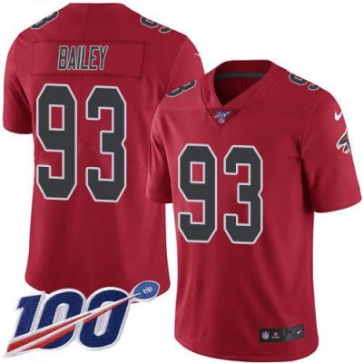 Nike Atlanta Falcons #93 Allen Bailey Red Stitched NFL Limited Rush 100th Season Jersey