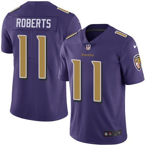 Nike Baltimore Ravens #11 Seth Roberts Purple Stitched NFL Limited Rush Jersey
