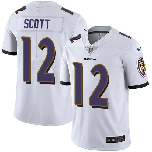 Nike Baltimore Ravens #12 Jaleel Scott White Stitched NFL Vapor Untouchable Limited Jersey