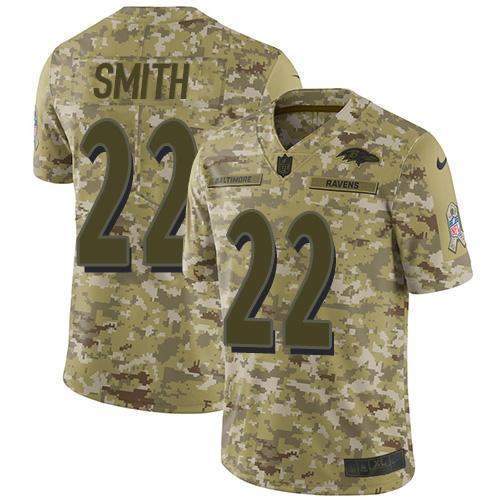 Nike Baltimore Ravens #22 Jimmy Smith Camo Stitched NFL Limited 2018 Salute To Service Jersey