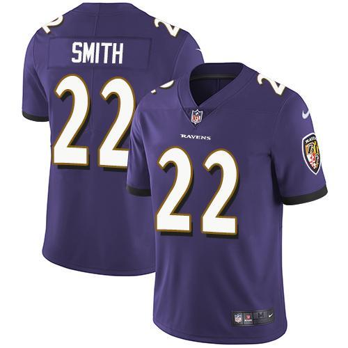 Nike Baltimore Ravens #22 Jimmy Smith Purple Team Color Stitched NFL Vapor Untouchable Limited Jersey
