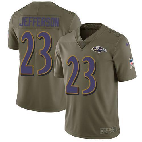 Nike Baltimore Ravens #23 Tony Jefferson Olive Stitched NFL Limited 2017 Salute To Service Jersey