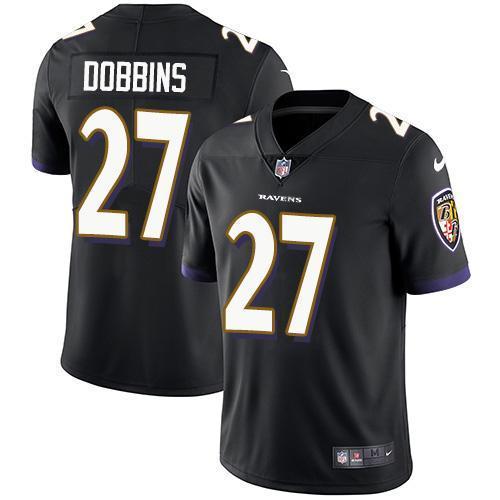 Nike Baltimore Ravens #27 J.K. Dobbins Black Alternate Stitched NFL Vapor Untouchable Limited Jersey