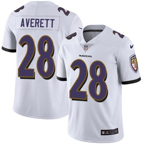Nike Baltimore Ravens #28 Anthony Averett White Stitched NFL Vapor Untouchable Limited Jersey