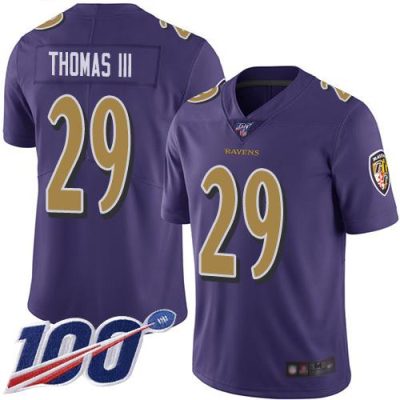 Nike Baltimore Ravens #29 Earl Thomas III Purple Stitched NFL Limited Rush 100th Season Jersey