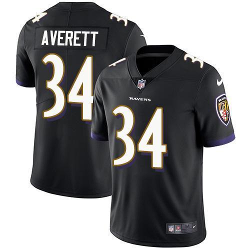 Nike Baltimore Ravens #34 Anthony Averett Black Alternate Stitched NFL Vapor Untouchable Limited Jersey