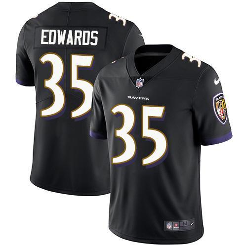 Nike Baltimore Ravens #35 Gus Edwards Black Alternate Stitched NFL Vapor Untouchable Limited Jersey