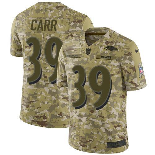 Nike Baltimore Ravens #39 Brandon Carr Camo Stitched NFL Limited 2018 Salute To Service Jersey