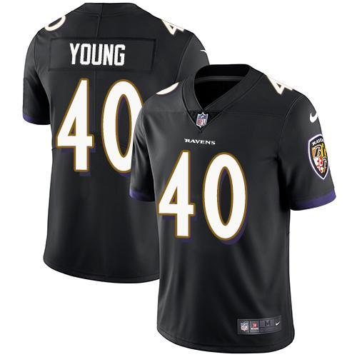 Nike Baltimore Ravens #40 Kenny Young Black Alternate Stitched NFL Vapor Untouchable Limited Jersey