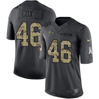 Nike Baltimore Ravens #46 Morgan Cox Black Stitched NFL Limited 2016 Salute to Service Jersey