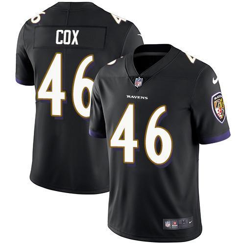 Nike Baltimore Ravens #46 Morgan Cox Black Alternate Stitched NFL Vapor Untouchable Limited Jersey