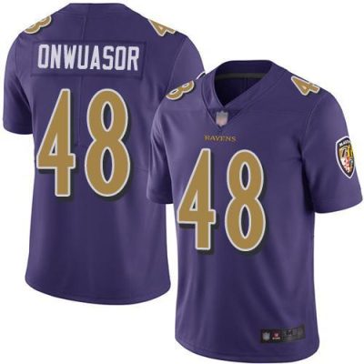 Nike Baltimore Ravens #48 Patrick Onwuasor Purple Stitched NFL Limited Rush Jersey