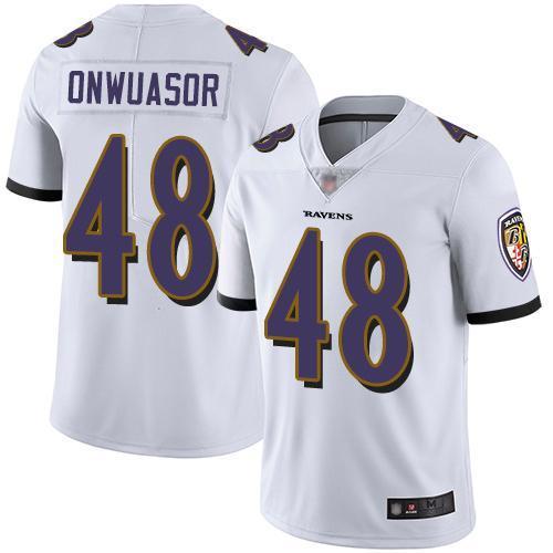 Nike Baltimore Ravens #48 Patrick Onwuasor White Stitched NFL Vapor Untouchable Limited Jersey