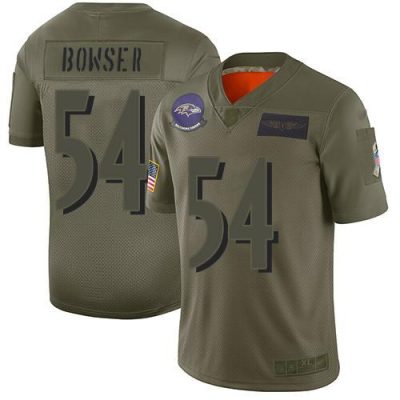 Nike Baltimore Ravens #54 Tyus Bowser Camo Stitched NFL Limited 2019 Salute To Service Jersey